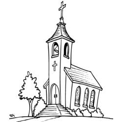 Malvorlage: Kirche (Gebäude und Architektur) #64171 - Kostenlose Malvorlagen zum Ausdrucken