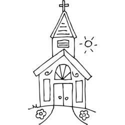 Malvorlage: Kirche (Gebäude und Architektur) #64173 - Kostenlose Malvorlagen zum Ausdrucken