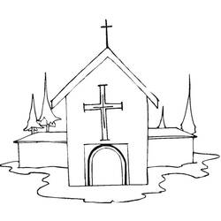 Malvorlage: Kirche (Gebäude und Architektur) #64179 - Kostenlose Malvorlagen zum Ausdrucken