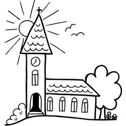Malvorlage: Kirche (Gebäude und Architektur) #64210 - Kostenlose Malvorlagen zum Ausdrucken