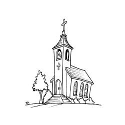 Malvorlage: Kirche (Gebäude und Architektur) #64345 - Kostenlose Malvorlagen zum Ausdrucken