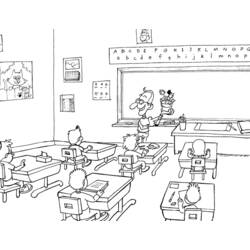 Zeichnungen zum Ausmalen: Klassenzimmer - Kostenlose Malvorlagen zum Ausdrucken