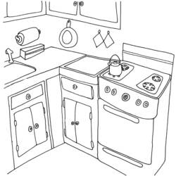 Malvorlage: Küche (Gebäude und Architektur) #63518 - Kostenlose Malvorlagen zum Ausdrucken