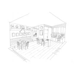 Malvorlage: Küche (Gebäude und Architektur) #63601 - Kostenlose Malvorlagen zum Ausdrucken