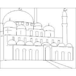 Malvorlage: Moschee (Gebäude und Architektur) #64570 - Kostenlose Malvorlagen zum Ausdrucken