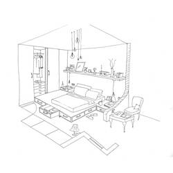 Malvorlage: Schlafzimmer (Gebäude und Architektur) #63375 - Kostenlose Malvorlagen zum Ausdrucken