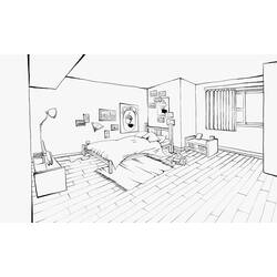 Malvorlage: Schlafzimmer (Gebäude und Architektur) #66596 - Kostenlose Malvorlagen zum Ausdrucken