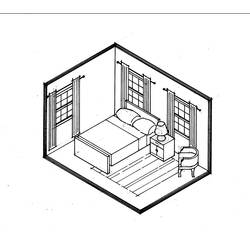 Malvorlage: Schlafzimmer (Gebäude und Architektur) #66722 - Kostenlose Malvorlagen zum Ausdrucken