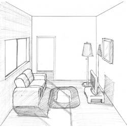 Malvorlage: Wohnzimmer (Gebäude und Architektur) #66371 - Kostenlose Malvorlagen zum Ausdrucken