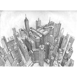 Malvorlage: Wolkenkratzer (Gebäude und Architektur) #65971 - Kostenlose Malvorlagen zum Ausdrucken