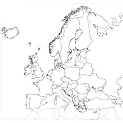 Zeichnungen zum Ausmalen: Karte von Europa - Kostenlose Malvorlagen zum Ausdrucken