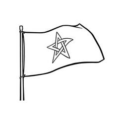 Zeichnungen zum Ausmalen: Marokkanische Flagge - Kostenlose Malvorlagen zum Ausdrucken