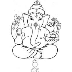Malvorlage: Hinduistische Mythologie: Ganesh (Götter und Göttinnen) #96850 - Kostenlose Malvorlagen zum Ausdrucken