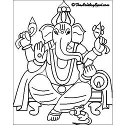 Malvorlage: Hinduistische Mythologie: Ganesh (Götter und Göttinnen) #96851 - Kostenlose Malvorlagen zum Ausdrucken