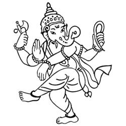 Malvorlage: Hinduistische Mythologie: Ganesh (Götter und Göttinnen) #96853 - Kostenlose Malvorlagen zum Ausdrucken