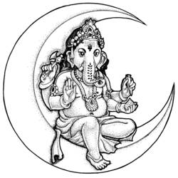 Malvorlage: Hinduistische Mythologie: Ganesh (Götter und Göttinnen) #96857 - Kostenlose Malvorlagen zum Ausdrucken