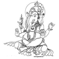 Malvorlage: Hinduistische Mythologie: Ganesh (Götter und Göttinnen) #96861 - Kostenlose Malvorlagen zum Ausdrucken