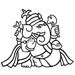Malvorlage: Hinduistische Mythologie: Ganesh (Götter und Göttinnen) #96867 - Kostenlose Malvorlagen zum Ausdrucken