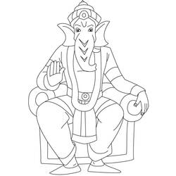 Malvorlage: Hinduistische Mythologie: Ganesh (Götter und Göttinnen) #96868 - Kostenlose Malvorlagen zum Ausdrucken