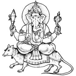 Malvorlage: Hinduistische Mythologie: Ganesh (Götter und Göttinnen) #96876 - Kostenlose Malvorlagen zum Ausdrucken