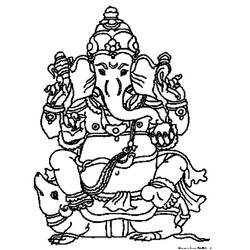 Malvorlage: Hinduistische Mythologie: Ganesh (Götter und Göttinnen) #96878 - Kostenlose Malvorlagen zum Ausdrucken