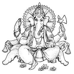 Malvorlage: Hinduistische Mythologie: Ganesh (Götter und Göttinnen) #96880 - Kostenlose Malvorlagen zum Ausdrucken