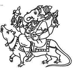 Malvorlage: Hinduistische Mythologie: Ganesh (Götter und Göttinnen) #96884 - Kostenlose Malvorlagen zum Ausdrucken