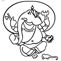 Malvorlage: Hinduistische Mythologie: Ganesh (Götter und Göttinnen) #96886 - Kostenlose Malvorlagen zum Ausdrucken