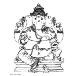 Malvorlage: Hinduistische Mythologie: Ganesh (Götter und Göttinnen) #96897 - Kostenlose Malvorlagen zum Ausdrucken