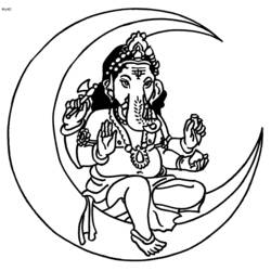 Malvorlage: Hinduistische Mythologie: Ganesh (Götter und Göttinnen) #96903 - Kostenlose Malvorlagen zum Ausdrucken