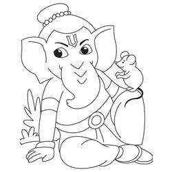 Malvorlage: Hinduistische Mythologie: Ganesh (Götter und Göttinnen) #96915 - Kostenlose Malvorlagen zum Ausdrucken