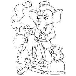 Malvorlage: Hinduistische Mythologie: Ganesh (Götter und Göttinnen) #96929 - Kostenlose Malvorlagen zum Ausdrucken