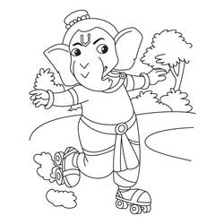 Malvorlage: Hinduistische Mythologie: Ganesh (Götter und Göttinnen) #96930 - Kostenlose Malvorlagen zum Ausdrucken