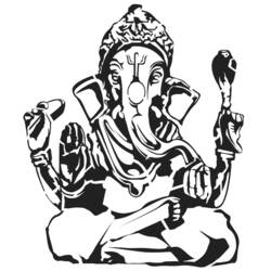 Malvorlage: Hinduistische Mythologie: Ganesh (Götter und Göttinnen) #96941 - Kostenlose Malvorlagen zum Ausdrucken