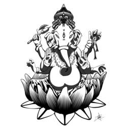 Malvorlage: Hinduistische Mythologie: Ganesh (Götter und Göttinnen) #97013 - Kostenlose Malvorlagen zum Ausdrucken