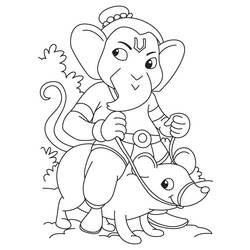Malvorlage: Hinduistische Mythologie: Ganesh (Götter und Göttinnen) #97025 - Kostenlose Malvorlagen zum Ausdrucken