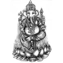 Malvorlage: Hinduistische Mythologie: Ganesh (Götter und Göttinnen) #97043 - Kostenlose Malvorlagen zum Ausdrucken