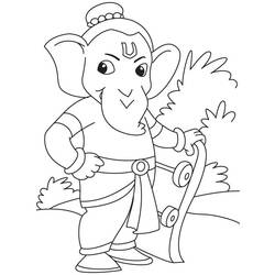 Malvorlage: Hinduistische Mythologie: Ganesh (Götter und Göttinnen) #97134 - Kostenlose Malvorlagen zum Ausdrucken