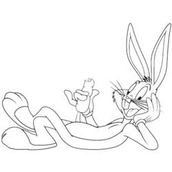Zeichnungen zum Ausmalen: Bugs Bunny - Kostenlose Malvorlagen zum Ausdrucken