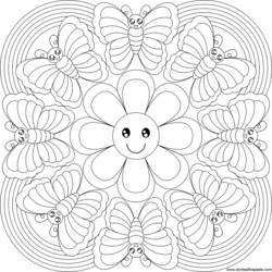 Malvorlage: Blumen-Mandalas (Mandalas) #117039 - Kostenlose Malvorlagen zum Ausdrucken