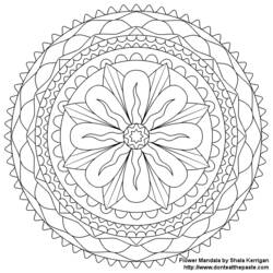 Malvorlage: Blumen-Mandalas (Mandalas) #117072 - Kostenlose Malvorlagen zum Ausdrucken