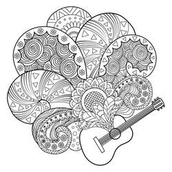 Zeichnungen zum Ausmalen: Gitarre - Kostenlose Malvorlagen zum Ausdrucken