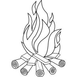 Zeichnungen zum Ausmalen: Lagerfeuer - Kostenlose Malvorlagen zum Ausdrucken