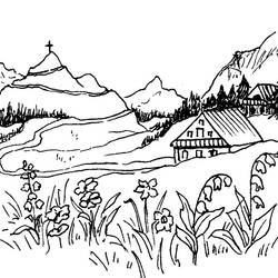 Malvorlage: Landschaft (Natur und Jahreszeiten) #165463 - Kostenlose Malvorlagen zum Ausdrucken