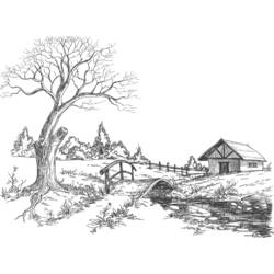 Malvorlage: Landschaft (Natur und Jahreszeiten) #165468 - Kostenlose Malvorlagen zum Ausdrucken