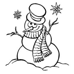 Zeichnungen zum Ausmalen: Schneemann - Kostenlose Malvorlagen zum Ausdrucken