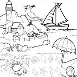 Malvorlage: Strand (Natur und Jahreszeiten) #158976 - Kostenlose Malvorlagen zum Ausdrucken