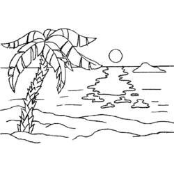 Zeichnungen zum Ausmalen: Strand - Kostenlose Malvorlagen zum Ausdrucken