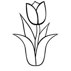 Zeichnungen zum Ausmalen: Tulpe - Kostenlose Malvorlagen zum Ausdrucken