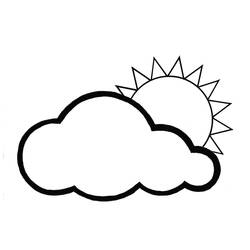 Zeichnungen zum Ausmalen: Sonne und Wolke - Kostenlose Malvorlagen zum Ausdrucken